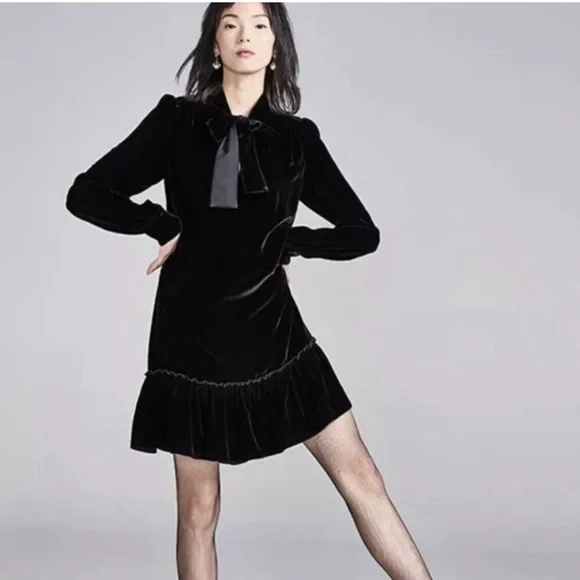 Kate Spade Elegant Black Velvet Dress - Picture 1 of 4